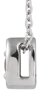 Platinum Round Natural Ruby Teardrop Necklace or Slide Pendant - view 2