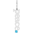 Platinum Round Natural Aquamarine Peace Pendant