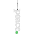 Platinum Round Natural Tsavorite Garnet Peace Pendant