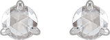 Platinum Lab-Grown Moissanite Round 3-Prong Claw Rose-Cut Stud Earrings - view 5
