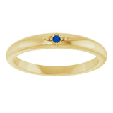 14K Gold Round Natural Blue Sapphire Stackable Ring II - Yellow Gold - view 3
