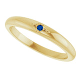 14K Gold Round Natural Blue Sapphire Stackable Ring II - Yellow Gold - view 5