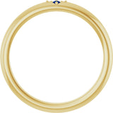 14K Gold Round Natural Blue Sapphire Stackable Ring II - Yellow Gold - view 2