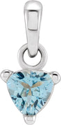 Platinum Natural Aquamarine Trillion 3-Prong Solitaire Pendant
