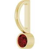 14K Gold Round Natural Mozambique Garnet Bezel-Set Solitaire Pendant - Yellow Gold - view 5