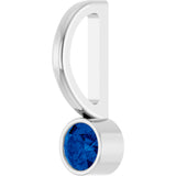 Platinum Round Natural Blue Sapphire Bezel-Set Solitaire Pendant - view 5