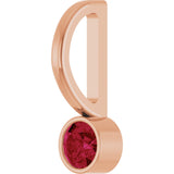 14K Gold Round Natural Ruby Bezel-Set Solitaire Pendant - Rose Gold - view 5