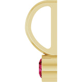 14K Gold Round Natural Ruby Bezel-Set Solitaire Pendant - Yellow Gold - view 6