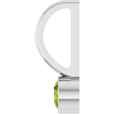 Platinum Round Natural Peridot Bezel-Set Solitaire Pendant - view 6