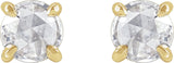14K Gold Natural Diamond Round 4-Prong Claw Rose-Cut Stud Earrings - Yellow Gold - view 4