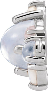 Platinum Oval Natural Rainbow Moonstone Cabochon Scattered Necklace - view 2