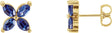 14K Gold Marquise Lab-Grown Blue Sapphire Cluster Earrings - Yellow Gold