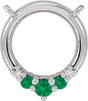 Platinum Round Natural Emerald & Natural Diamond Circle Necklace