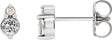 Platinum Round Natural White Sapphire & Natural Diamond Accented Earrings II