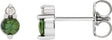 Platinum Round Natural Green Sapphire & Natural Diamond Accented Earrings – 3mm Stones