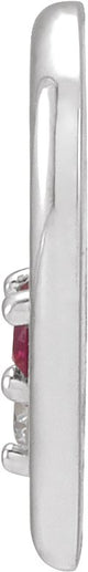 14K Gold Round Natural Ruby & Natural Diamond Heart Necklace or Slide Pendant - White Gold - view 2