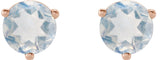 14K Gold Natural Blue Sheen Moonstone Round 3-Prong Stud Earrings - Rose Gold - view 6