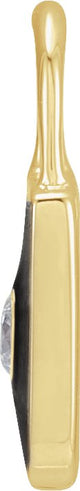 14K Gold Accented Enamel Lock Pendant - Yellow Gold - view 4