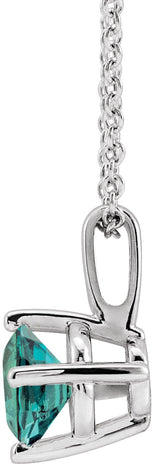 Platinum Round Lab-Grown Alexandrite Solitaire Necklace or Pendant II - view 4