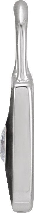 14K Gold Accented Enamel Lock Pendant - White Gold - view 4