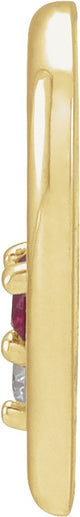 14K Gold Round Natural Ruby & Natural Diamond Heart Necklace or Slide Pendant - Yellow Gold - view 2