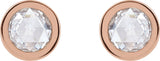 14K Gold Natural Diamond Round Bezel-Set Rose-Cut Stud Earrings - Rose Gold - view 4