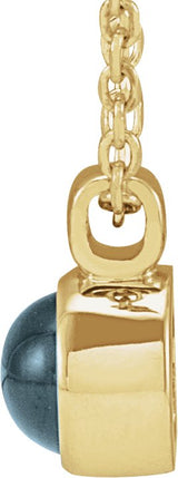 14K Gold Round Natural London Blue Topaz Bezel-Set Necklace or Pendant - Yellow Gold - view 2