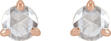 14K Gold Lab-Grown Moissanite Round 3-Prong Claw Rose-Cut Stud Earrings - Rose Gold - view 5
