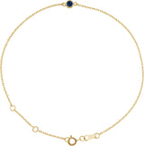 14K Gold Round Lab-Grown Blue Sapphire Bezel-Set Link Bracelet - Yellow Gold - view 19