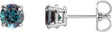 14K Gold Lab-Grown Alexandrite Round 4-Prong Claw Stud Earrings - White Gold