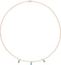 14K Gold Straight Baguette Natural Swiss Blue Topaz Articulated Baguette Necklace - Rose Gold