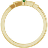 14K Gold Round Natural Green Tourmaline Stackable Ring - Yellow Gold - view 2