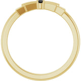 14K Gold Round Natural Black Onyx Stackable Ring - Yellow Gold - view 2