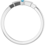 14K Gold Round Natural Blue Zircon Stackable Ring – 2mm Stones - White Gold - view 2