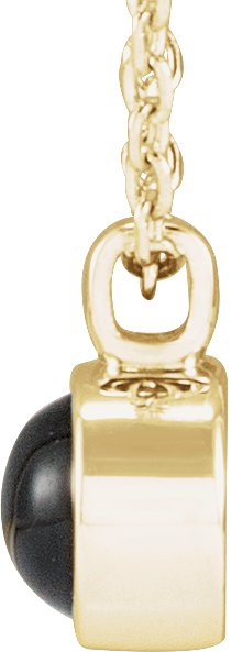14K Gold Round Natural Onyx Bezel-Set Necklace or Pendant - Yellow Gold - view 2