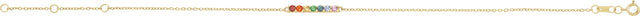 14K Gold Round Natural Multi-Gemstone Accented Bar Bracelet - Yellow Gold - view 2