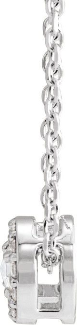 14K Gold Round Natural Diamond Halo-Style Rose-Cut Necklace or Pendant - White Gold - view 4