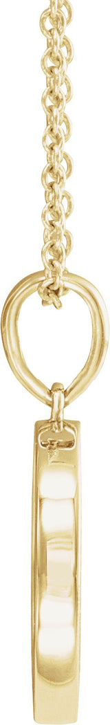 14K Gold Round Natural Multi-Gemstone Moon & Star Necklace or Pendant - Yellow Gold - view 2