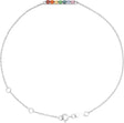 Platinum Round Natural Multi-Gemstone Accented Bar Bracelet