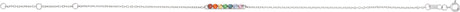 Platinum Round Natural Multi-Gemstone Accented Bar Bracelet - view 2