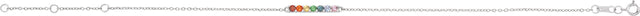 14K Gold Round Natural Multi-Gemstone Accented Bar Bracelet - White Gold - view 2