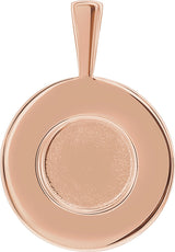 14K Gold Round Natural Turquoise Engravable Halo-Style Necklace or Pendant - Rose Gold - view 4