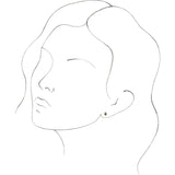 Platinum Round Natural White Sapphire & Natural Diamond Accented Earrings II - view 3