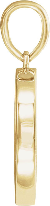 14K Gold Round Natural Multi-Gemstone Moon & Star Necklace or Pendant - Yellow Gold - view 2