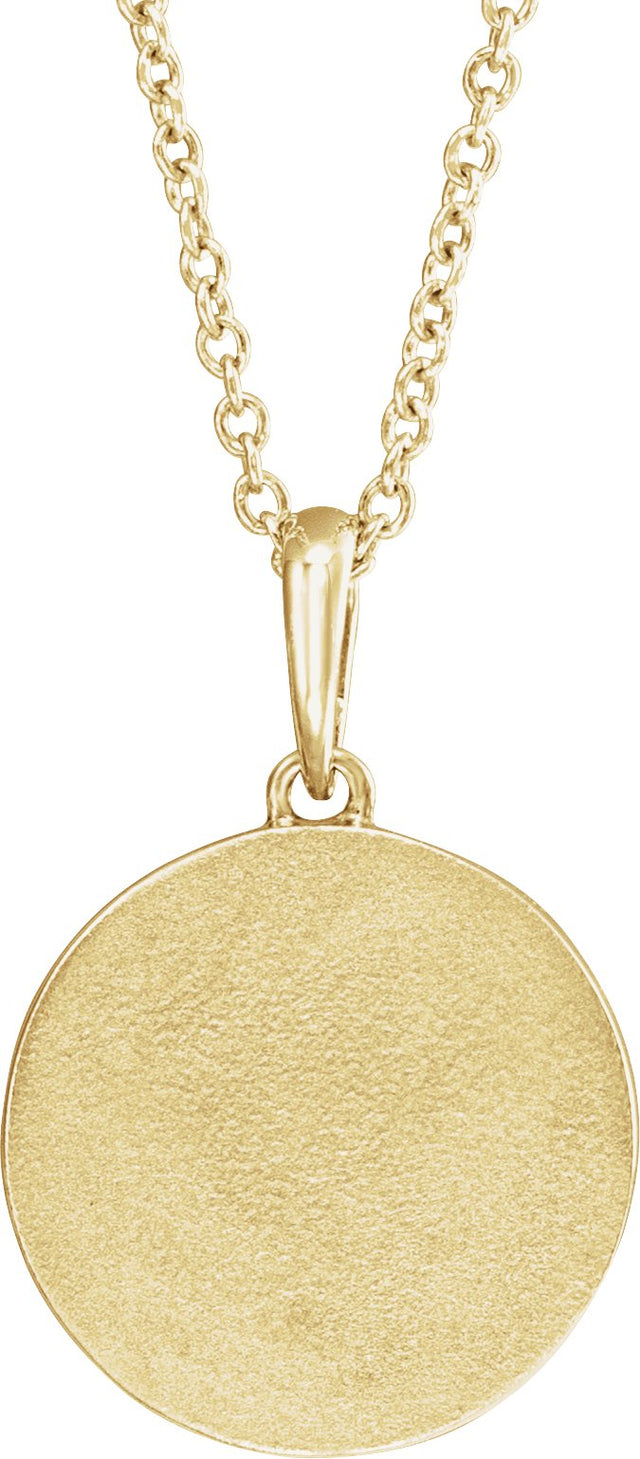 14K Gold Round Natural Multi-Gemstone Moon & Star Necklace or Pendant - Yellow Gold - view 3