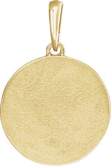 14K Gold Round Natural Multi-Gemstone Moon & Star Necklace or Pendant - Yellow Gold - view 3