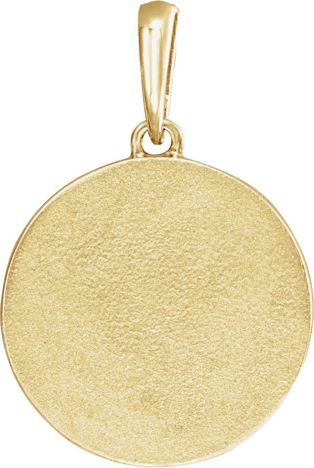 14K Gold Round Natural Multi-Gemstone Moon & Star Necklace or Pendant - Yellow Gold - view 3