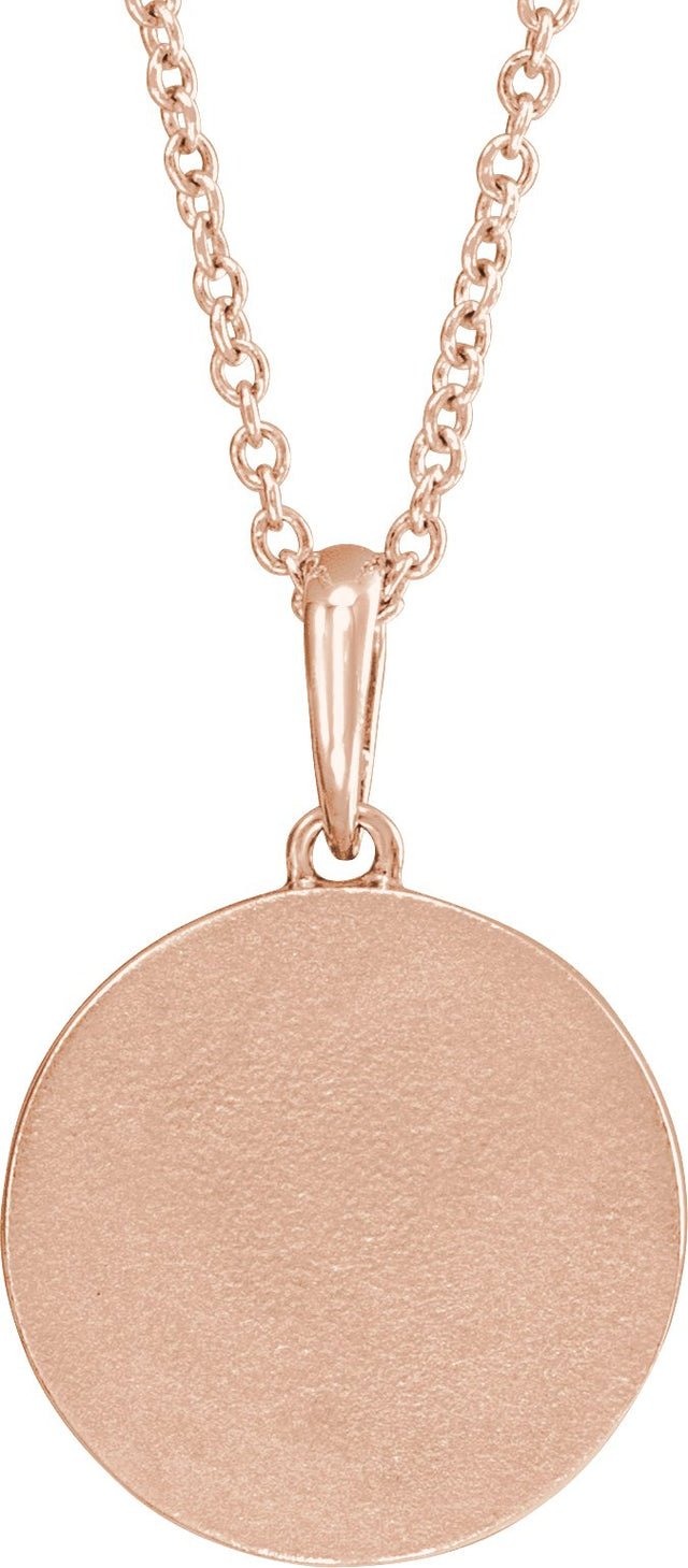 14K Gold Round Natural Multi-Gemstone Moon & Star Necklace or Pendant - Rose Gold - view 3