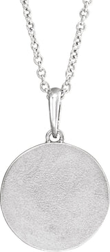 Platinum Round Natural Multi-Gemstone Moon & Star Necklace or Pendant - view 3