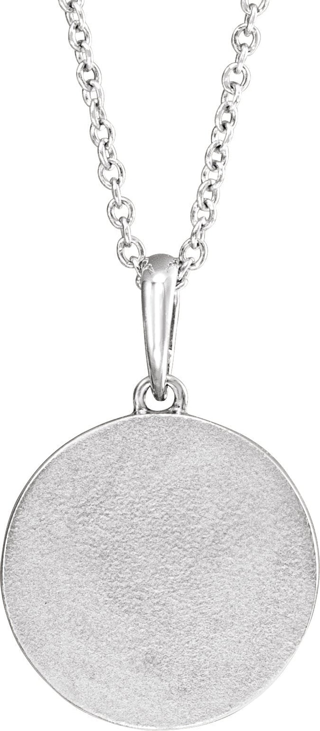 Platinum Round Natural Multi-Gemstone Moon & Star Necklace or Pendant - view 3